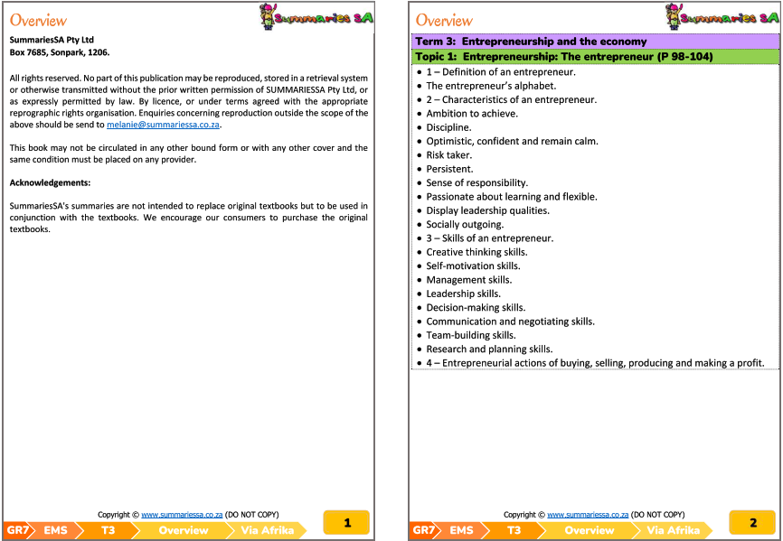 Grade 7 Economic and Management Sciences Term 3 (VIA Afrika) - Image 2