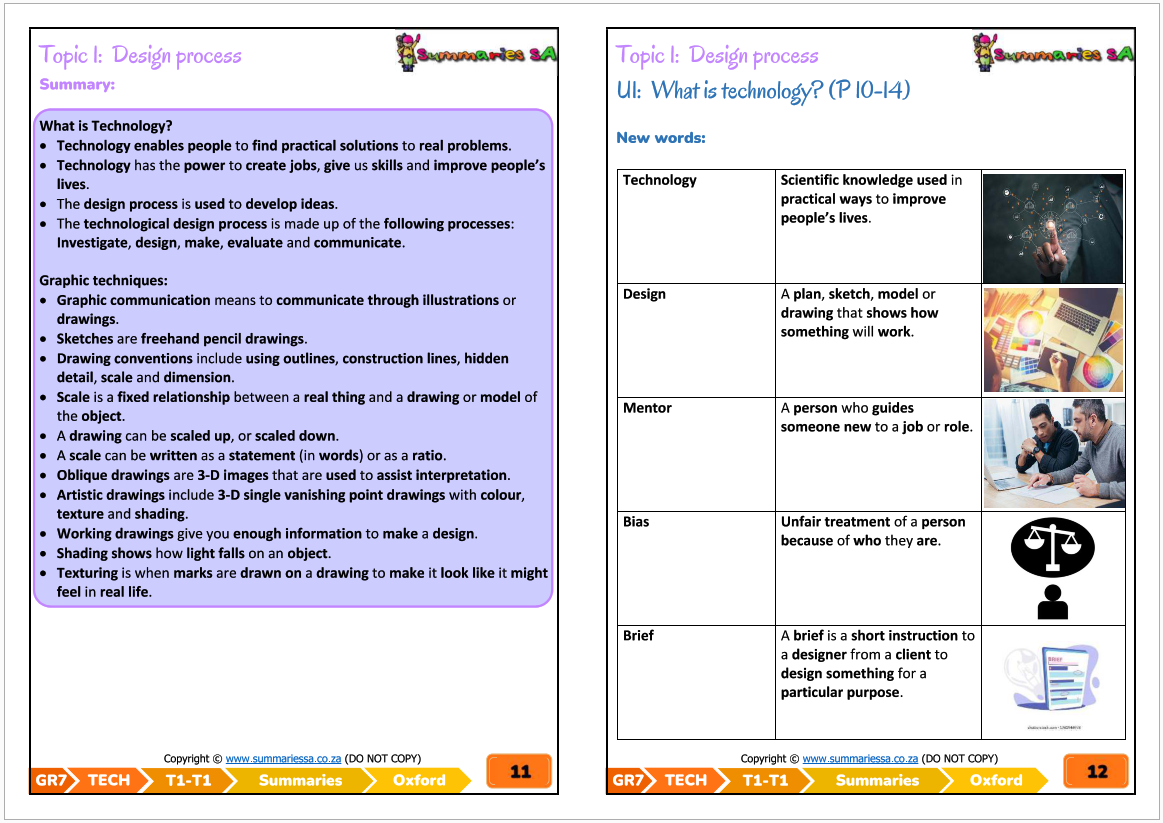 Grade 7 Technology (Tech) Term 1 (Oxford) - Classroom101