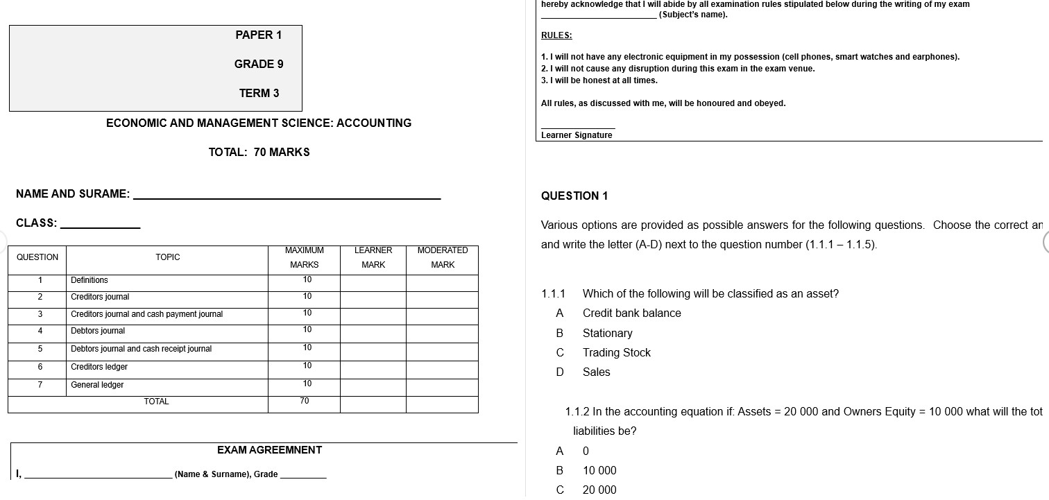 ems assignment grade 9 term 1