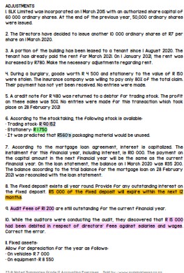 Grade 12 Accounting Exercises and Past Papers - Image 6