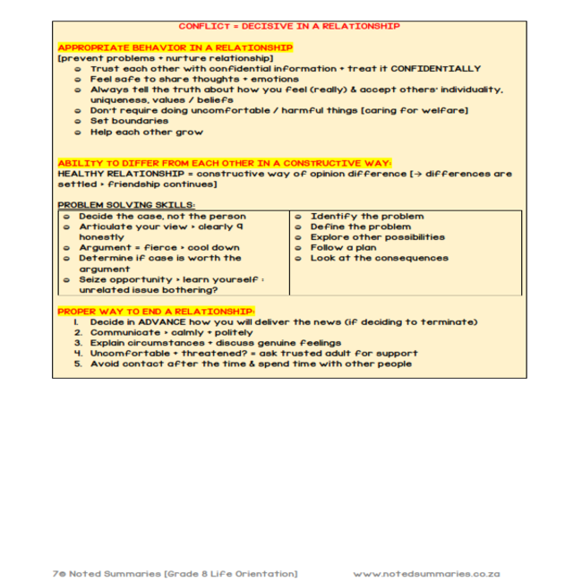 life orientation grade 8 assignment term 1