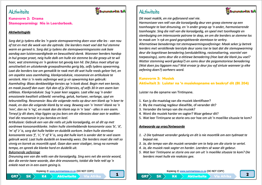 Graad 7 Skeppende Kunste (SK) Kwartaal 4 (Via Afrika) - Image 6