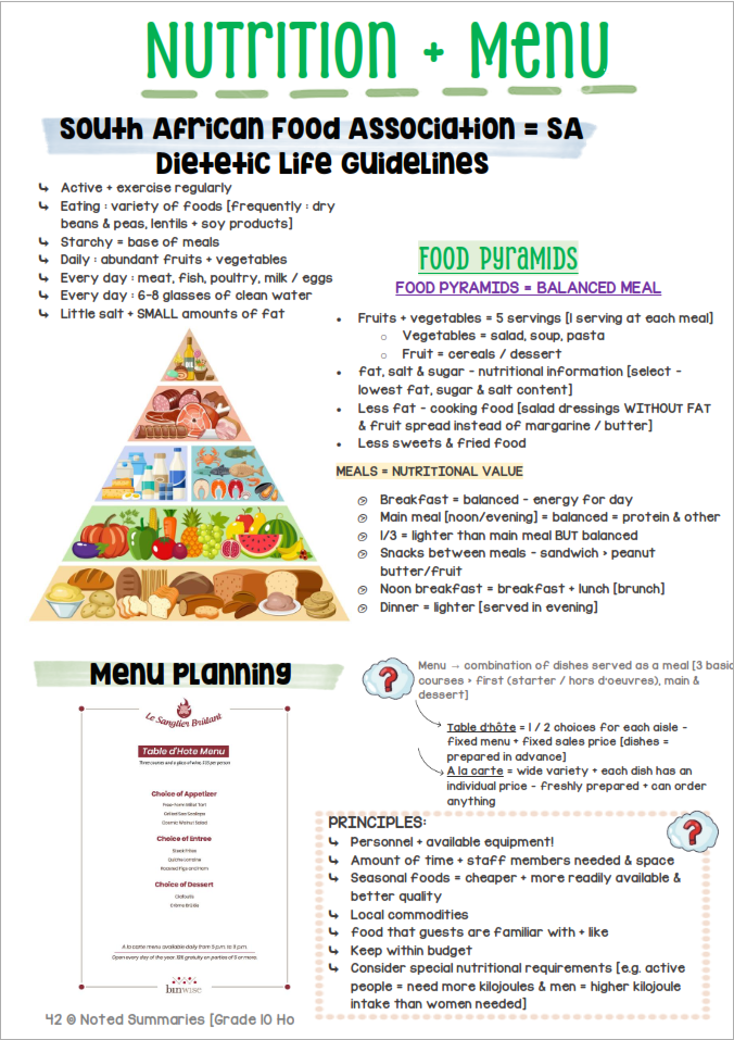 Grade 10 Hospitality Studies (HS) Summaries Term 1 - 4 (FOCUS) - Image 10
