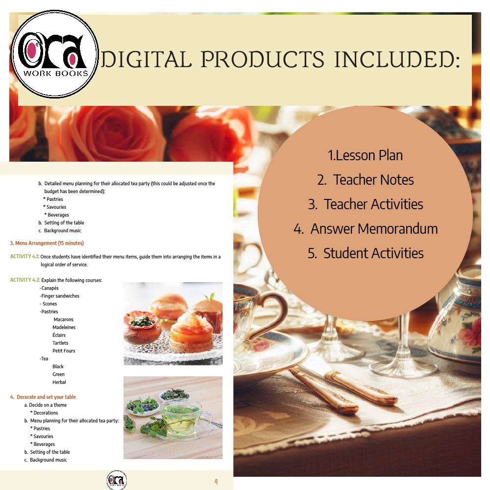 Hospitality - Menu Planning - Grade 10-12 - Special Teas - Image 2