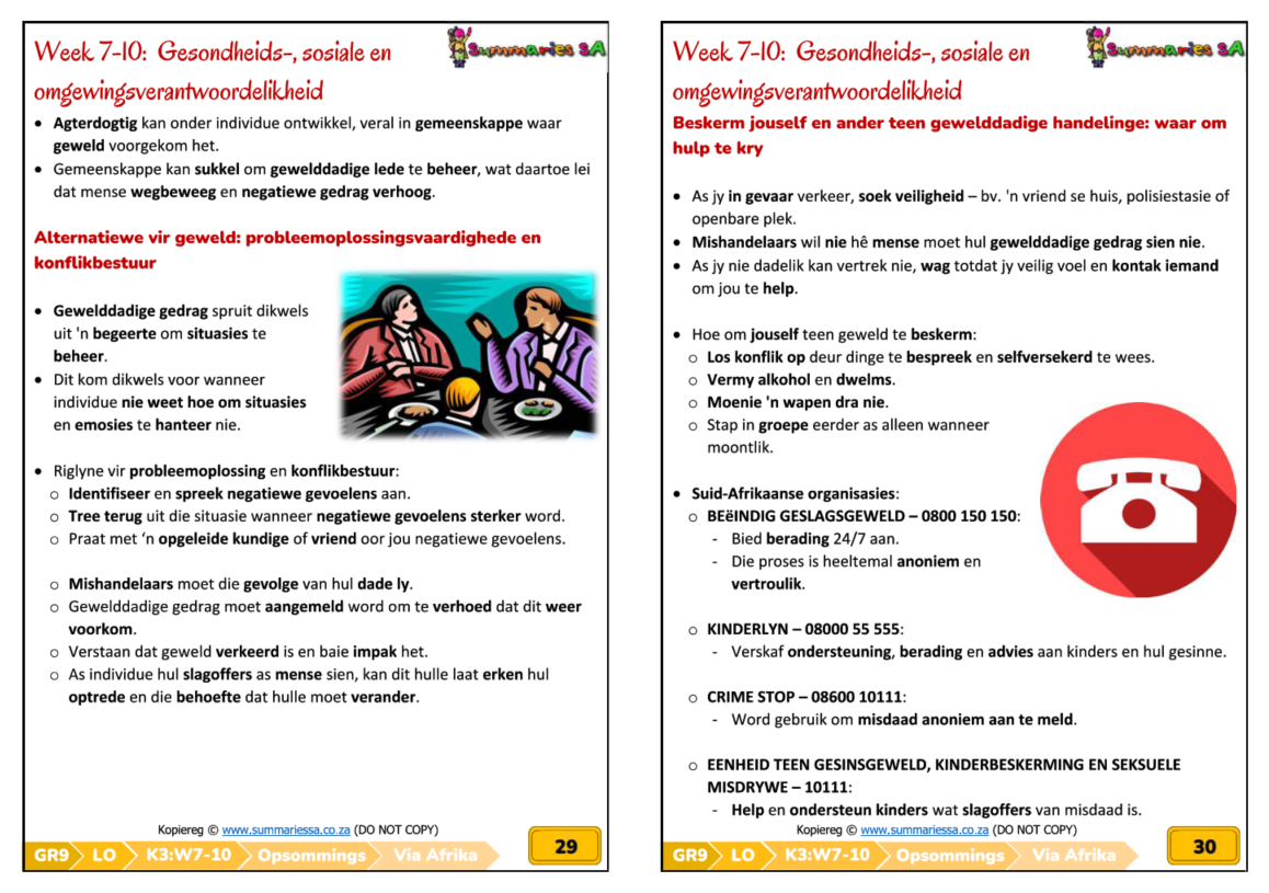 Graad 9 Lewensoriëntering (LO) Kwartaal 3 Opsommings (Via Afrika) - Image 5