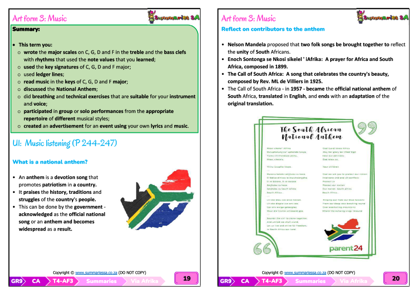 Grade 9 Creative Arts (CA) Summaries Term 4 (Via Afrika) - Image 4