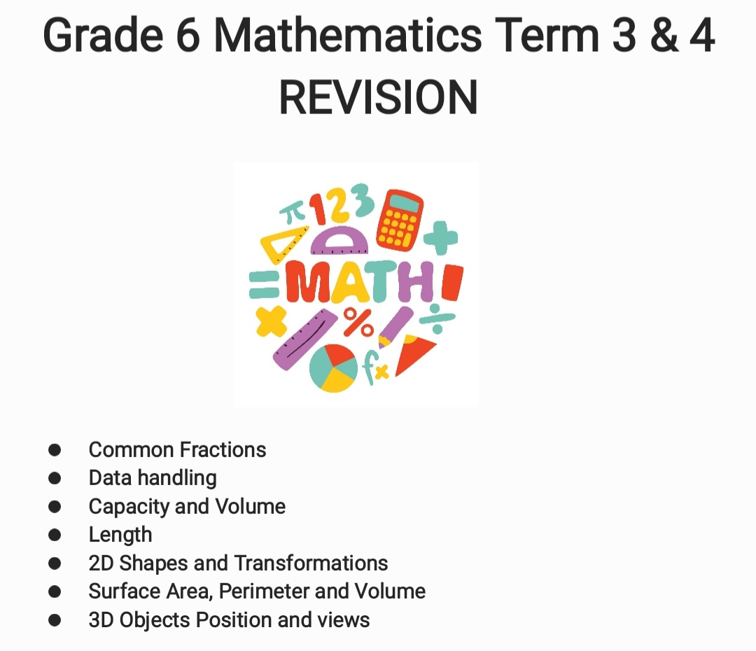 Grade 6 Mathematics Term 3 +4 - Classroom101