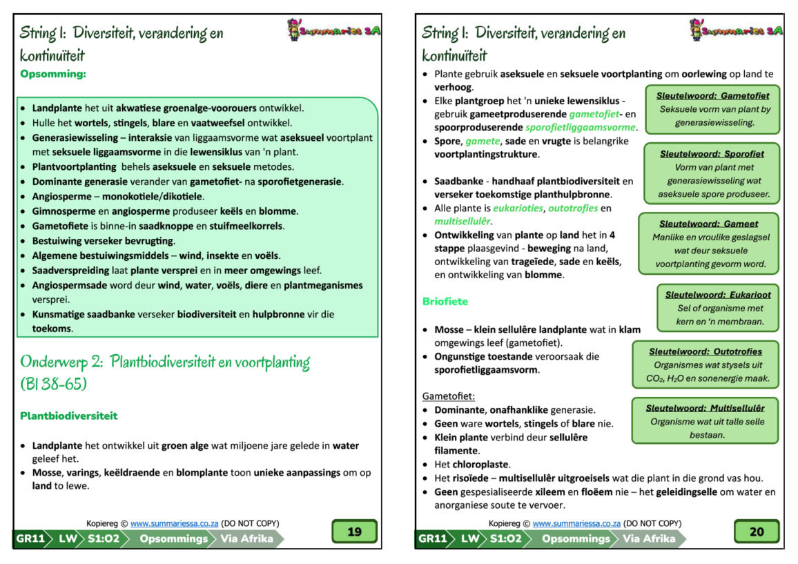 Graad 11 Lewenswetenskappe (LW) Kwartaal 1 Opsommings (Via Afrika) - Image 3