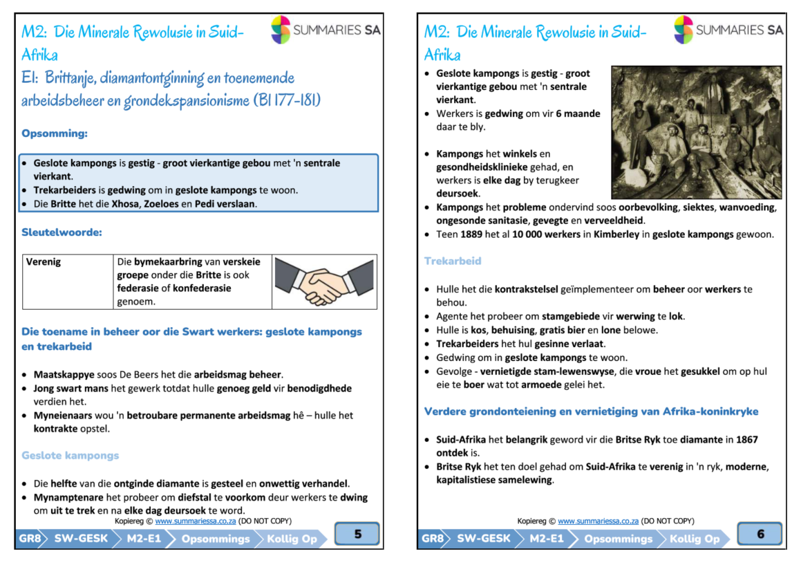 Graad 8 Geskiedenis Kwartaal 2 (Kollig Op) Opsommings - Image 4