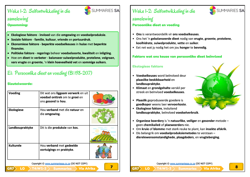 Graad 7 Lewensoriëntering (LO) Kwartaal 4 (Via Afrika Handboek) - Opsommings Alleen - Image 5
