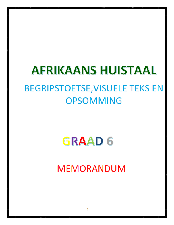 Graad 6 Afrikaans Huistaal (AFR HT) Begripstoets Werkboek 2025 - Image 7