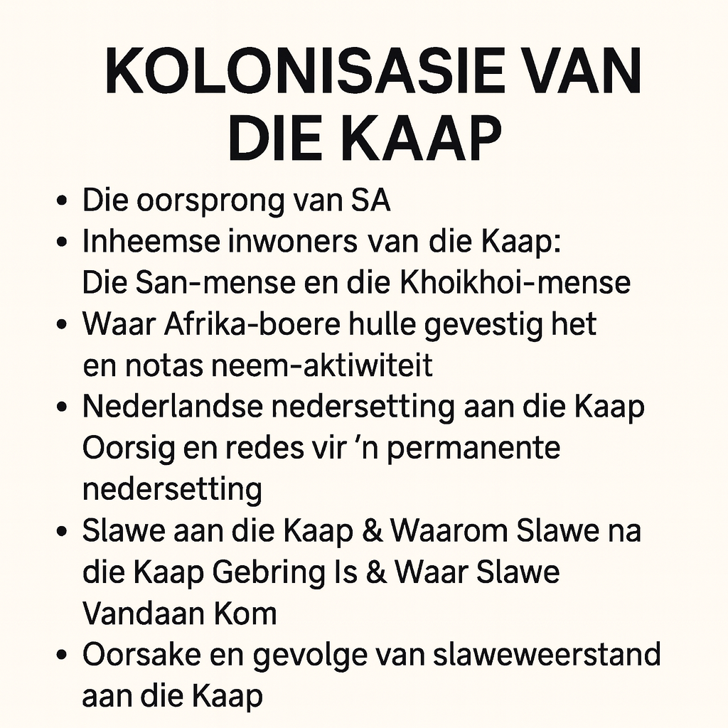 Geskiedenis Graad 7 Kwartaal 3 Toets en Memo - Image 2