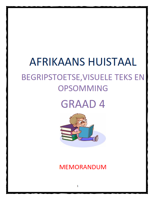Graad 4 Afrikaans Huistaal (AFR HT) Begripstoets Werkboek 2025 - Image 8