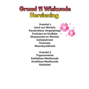 Graad 11 Wiskunde Hersiening Vraestel 1 en 2