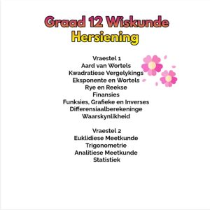 Graad 12 Wiskunde Hersiening Vraestel 1 en 2