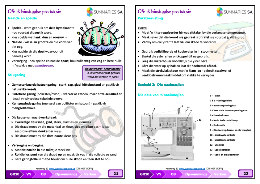 Graad 10 Verbruikerstudies Opsommings Kleinskaalse Produksie (Verken) - Image 4