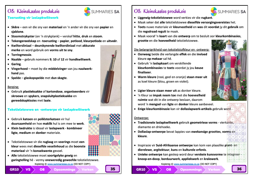 Graad 10 Verbruikerstudies Opsommings Kleinskaalse Produksie (Verken) - Image 5