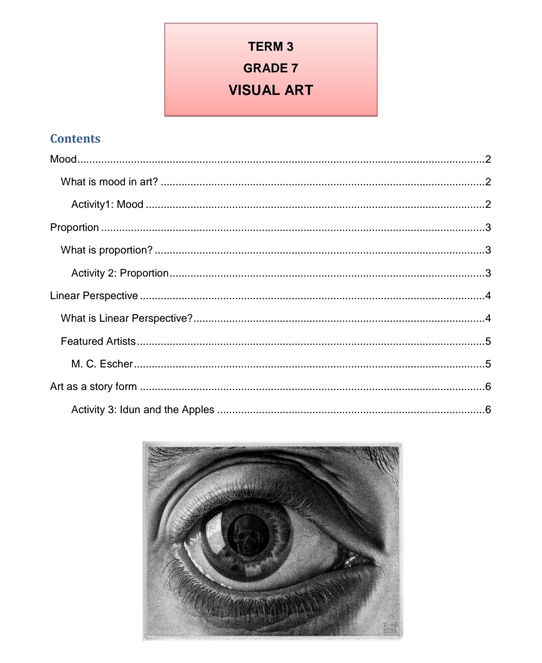 Grade 7 Visual Arts Summary (Term 1 - 4) - Image 5