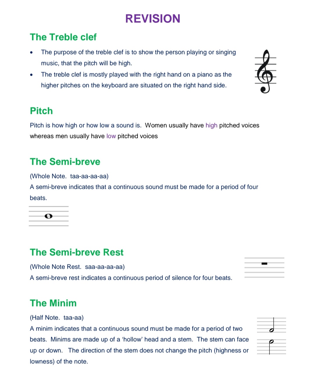 Grade 7 Music Literacy Summary (Term 1 - 4) - Image 3