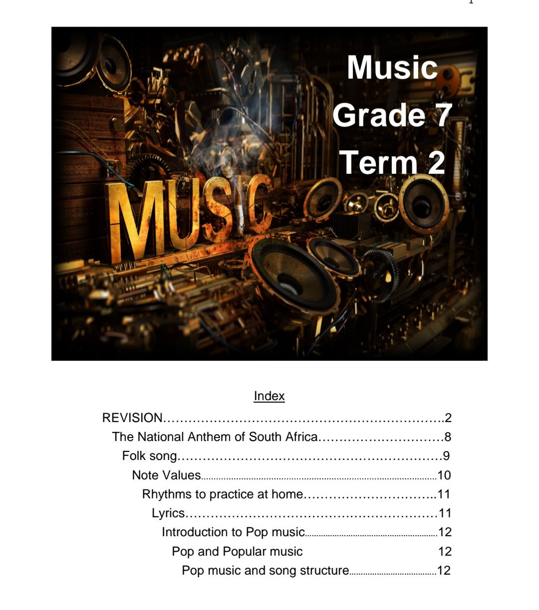 Grade 7 Music Literacy Summary (Term 1 - 4) - Image 4