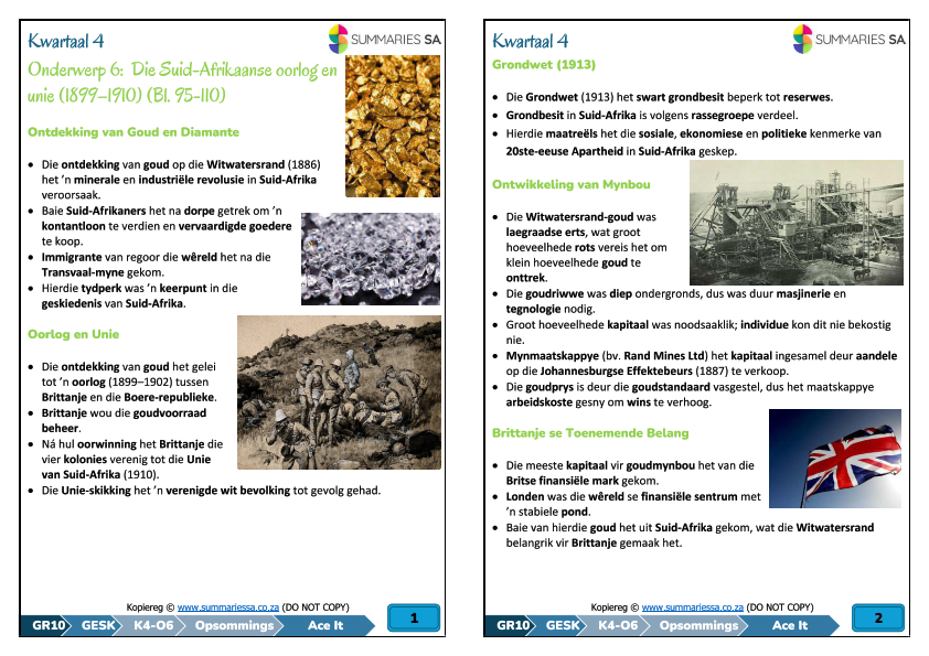 Graad 10 Geskiedenis Kwartaal 4 (Ace It) Opsommings - Image 3