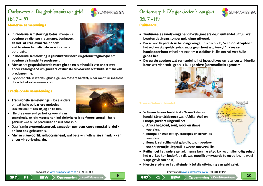 Graad 7 Ekonomiese en Bestuurswetenskappe (EBW) Kwartaal 1 (Ken & Verstaan) – Opsommings - Image 5