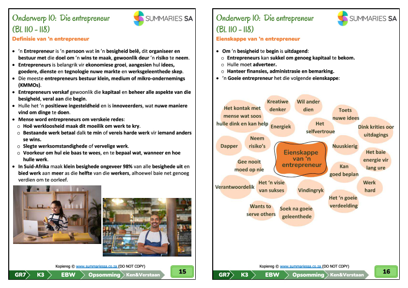 Graad 7 Ekonomiese en Bestuurswetenskappe (EBW) Kwartaal 3 (Ken & Verstaan) – Opsommings Alleen - Image 5