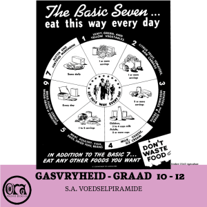 Gasvryheidstudies: Suid Afrikaanse Voedselpiramide en voedingstowwe