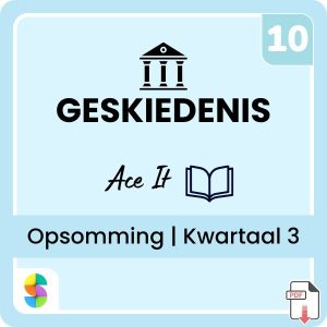 Graad 10 Geskiedenis Kwartaal 3 (Ace It) Opsommings