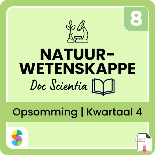 Natuurwetenskappe Kwartaal 4 opsommings van die Doc Scientia handboek vir Graad 8 leerders