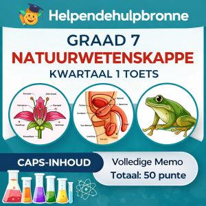 Natuurwetenskappe Kwartaal 1 toets en memo Graad 7