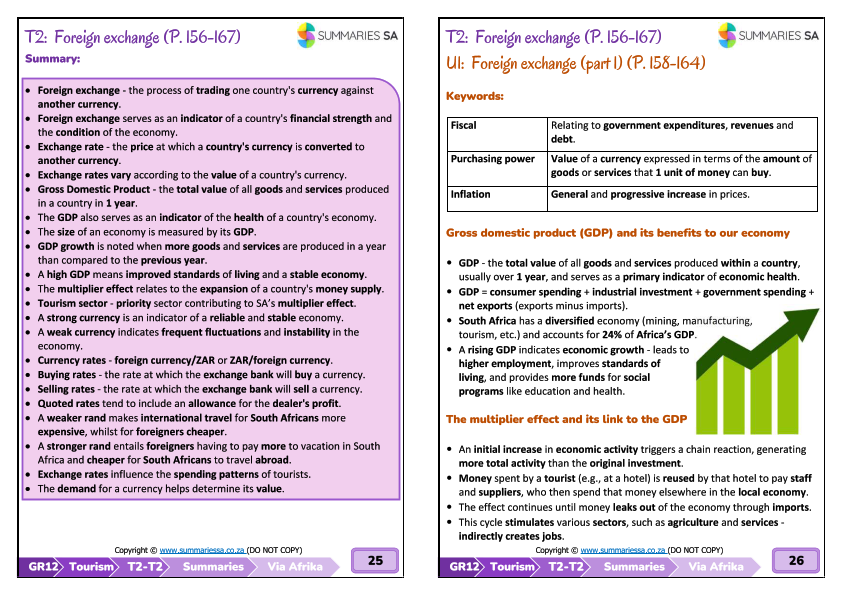 Grade 12 Tourism Term 2 Summaries (Via Afrika) - Image 2