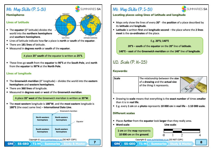 Grade 6 Social Sciences (SS) (Geography & History) Term 1 (Study & Master) Summaries - Image 2