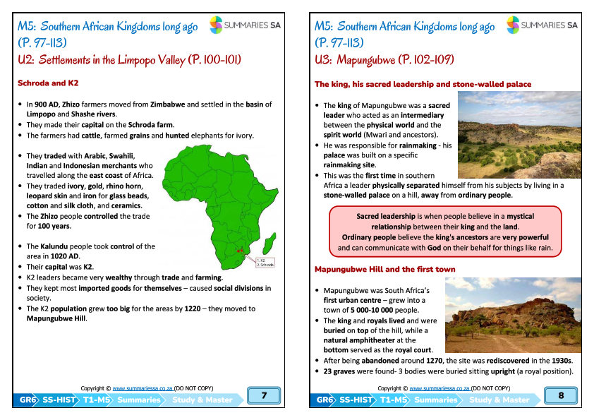 Grade 6 Social Sciences (SS) (Geography & History) Term 1 (Study & Master) Summaries - Image 5