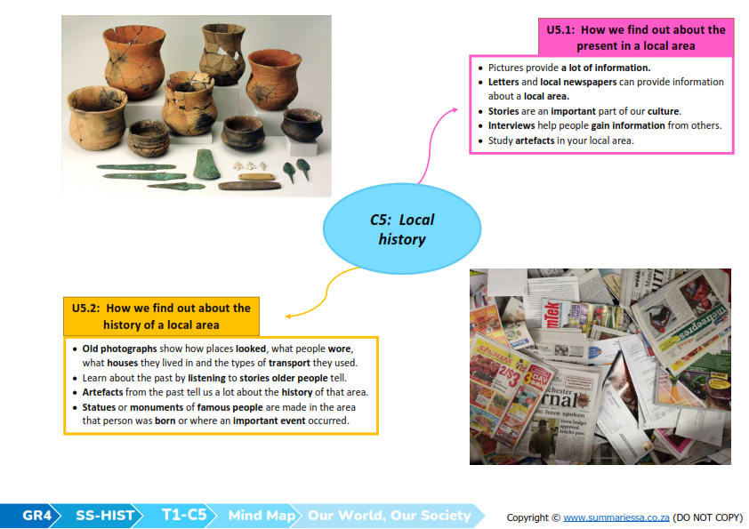 Grade 4 Social Sciences (SS) (Geography & History) Term 1 (Our World, Our Society) Summaries - Image 2