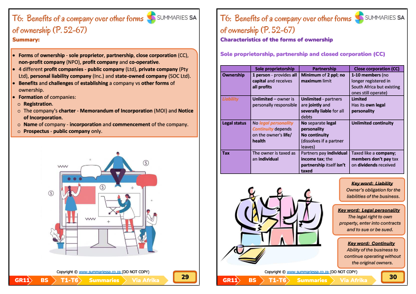 Grade 11 Business Studies Summaries – Term 1 (Via Afrika) (CAPS) | PDF - Image 5