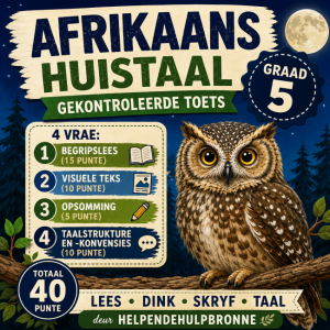 Afrikaans Graad 5 Kwartaal 3 Gekontroleerde Toets en meno