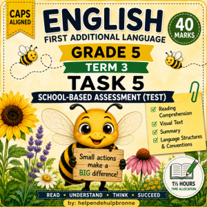 English First Additional Language Grade 5 – Term 3 Test and memo
