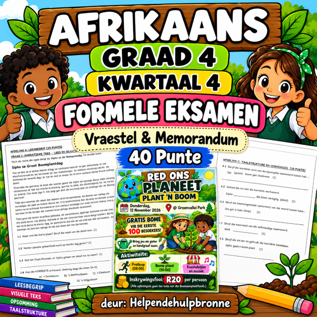 Afrikaans Graad 4 Kwartaal 4 Formele Eksamen