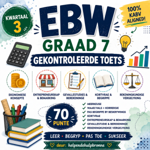 EBW Graad 7 – Kwartaal 3 Gekontroleerde Toets en Memorandum